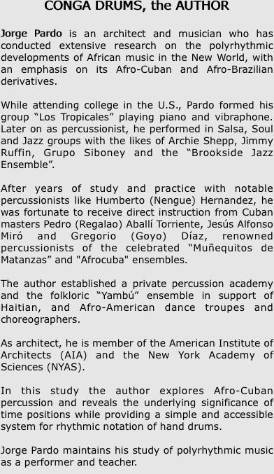 CONGA DRUMS, the AUTHOR
